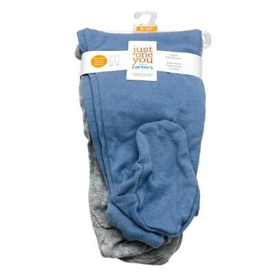 Just One You Carter's Baby Boy Size 9M Footed Pants Blue/Gray (2 Pack) - Image 1 of 4