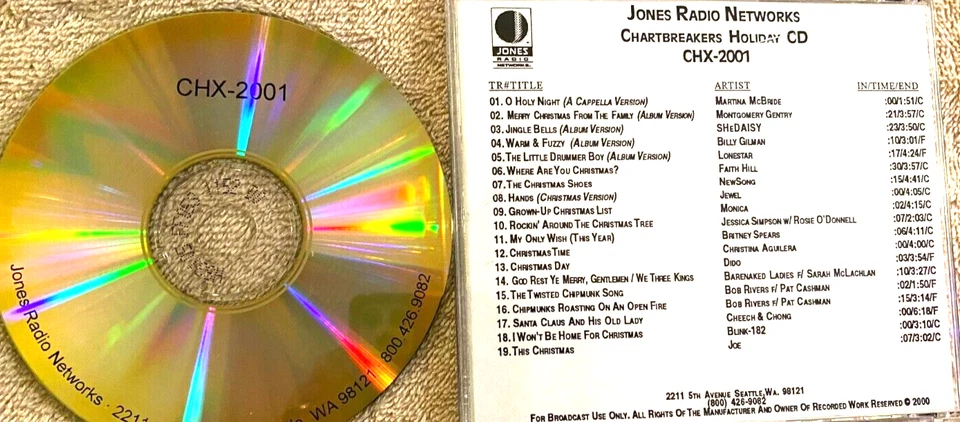 CHARTBUSTERS CHX-2001 CHRISTMAS, CHEECH & CHONG, BOB RIVERS (2), NEWSONG, JEWEL - Image 1 of 1