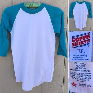 vintage raglan tee baseball t shirt single stitch 80s 1980s  size youth L 14 16 - Picture 1 of 12