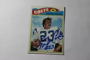 DON MACCAULEY BALTIMORE COLTS 1977 TOPPS FOOTBALL AUTOGRAPHED CARD - Imagen 1 de 1