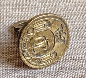 Brazos de escudo antiguos de matriz de sello armorial de bronce c1790 con iniciales de corona JO - Imagen 1 de 15