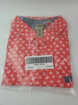 Camiseta polo Scandia Woods para hombre manga corta coral marino abotonada talla 3XL. Foto 1 de 4