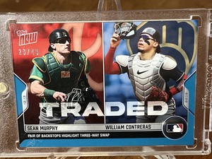 2022 TOPPS NOW OS-49 SEAN MURPHY/WILLIAM CONTRERAS TRADE BLUE PARALLEL #'d /49