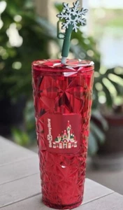 Bicchiere da viaggio Starbucks Walt Disney World Parks Natale 24 oz nuovo - Foto 1 di 1