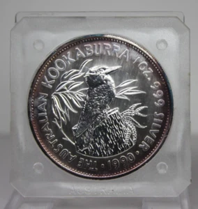 1990 Australian $5 First Year Toned Kookaburra 1oz Fine Silver Coin [083GRA] - Picture 1 of 4