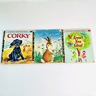 3x Vintage A Little Golden Book 70's Sydney Yellow Back Corky Home For A Bunny