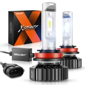 SEALIGHT X1 H11/H9/H8 6000K Super Bright White LED Headlight Bulbs Low Beam 2PCS - Foto 1 di 10