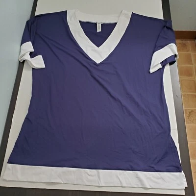 Top túnica cubierta natación Mare Blu Saint Tropez L/XL manga corta cuello en V azul marino Foto 1 de 4