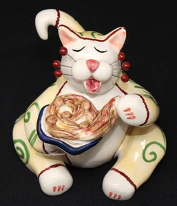 AMY LACOMBE 2002 WhimsiClay "Eddie Spaghetti" Kitty Cat #24131, 4,5" de alto EPOC - Imagen 1 de 8