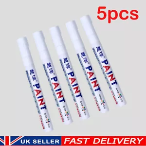5XWhite Permanent Oil Based Paint Pen Car Bike Tyre Tire Metal Marker Waterproof - Picture 1 of 4