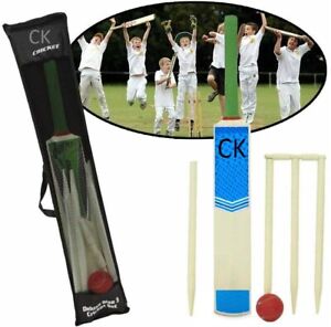 Cricket Set For Kids Bat Ball Bails Stumps Set Size 3 Kids Cricket & Carry Bag