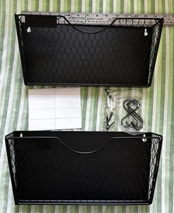 2 Stück Wand Datei Organizer Netz Hänge Akten Halter Korb Magazin Post Regal - Bild 1 von 7