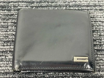 🔥 Gucci Vintage Inicial G Logo Cuero Cartera Hombre Doble Monedero Negro Italia Foto 1 de 4