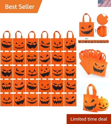 Paquete de 30 bolsas de truco o trato de Halloween no tejidas calabaza regalo bolso fiesta Foto 1 de 4
