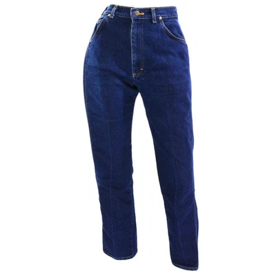 Pantalones de mezclilla Lee elásticos lavados oscuros vintage años 80 para mujer 8 cintura alta pierna recta calce mamá Foto 1 de 4