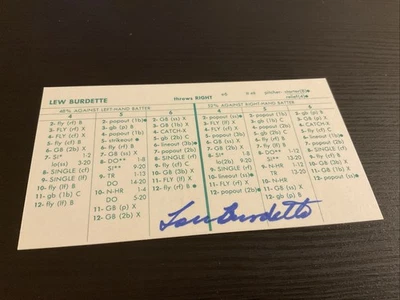 Lew Burdette 1961 firmado por Strat-o-matic Milwaukee Braves Foto 1 de 2