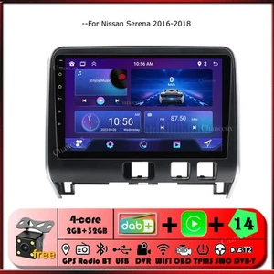 10.1"Android 14 Head Unit Radio Carplay GPS SAT Navi DAB For Nissan Serena 16-18 - Picture 1 of 12