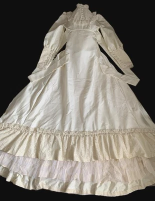 1975 Pradera Campesino Boda Baile Maxi Vestido Vestido Gunne Sax Boho Personalizado Cosido Foto 1 de 4