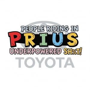 Calcomanía Toyota Prius - ¡Personas que conducen con poca potencia Sh%t! Calcomanía - Calcomanía de coche de 4" - Imagen 1 de 2