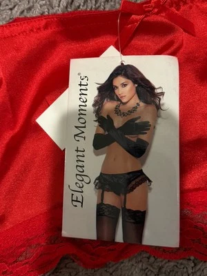 Liguero satinado talla grande negro rojo blanco mujer reina Foto 1 de 2