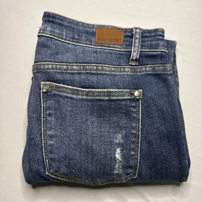 Judy Blue High Waisted Slim Fit Distressed Medium Wash Jeans Size 11/30 - Image 1 of 4