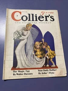 Vintage Colliers Magazine June 8, 1935  Rosalie Rush Cover - Picture 1 of 12