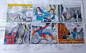 MARVEL SPIDER-MAN ORIGINAL NEWPAPER PRODUCCIÓN CÓMICA ARTE AUTENTICIDAD STAN LEE AUTENTICIDAD - Imagen 1 de 1