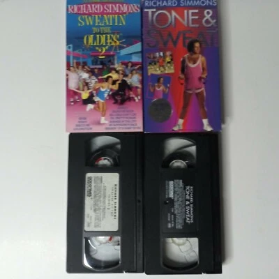 Lot of 2 Richard Simmons VHS tapes- Sweatin to the Oldies 2, Tone and sweat - Image 1 of 2
