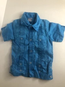 Baby Boys Guayabera Cuban Short Sleeve Wedding Beach Casual Kids Shirts Size 1 - Picture 1 of 3
