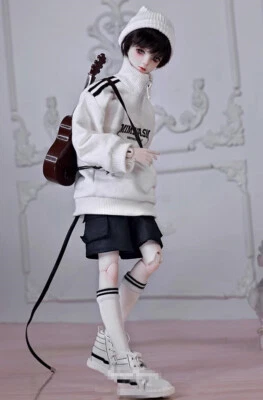 全新 运动 连帽衫 短裤 衣服 假发 头发鞋 适用于 1/4 BJD 娃娃 Kaka E — 第 1/4 张图片