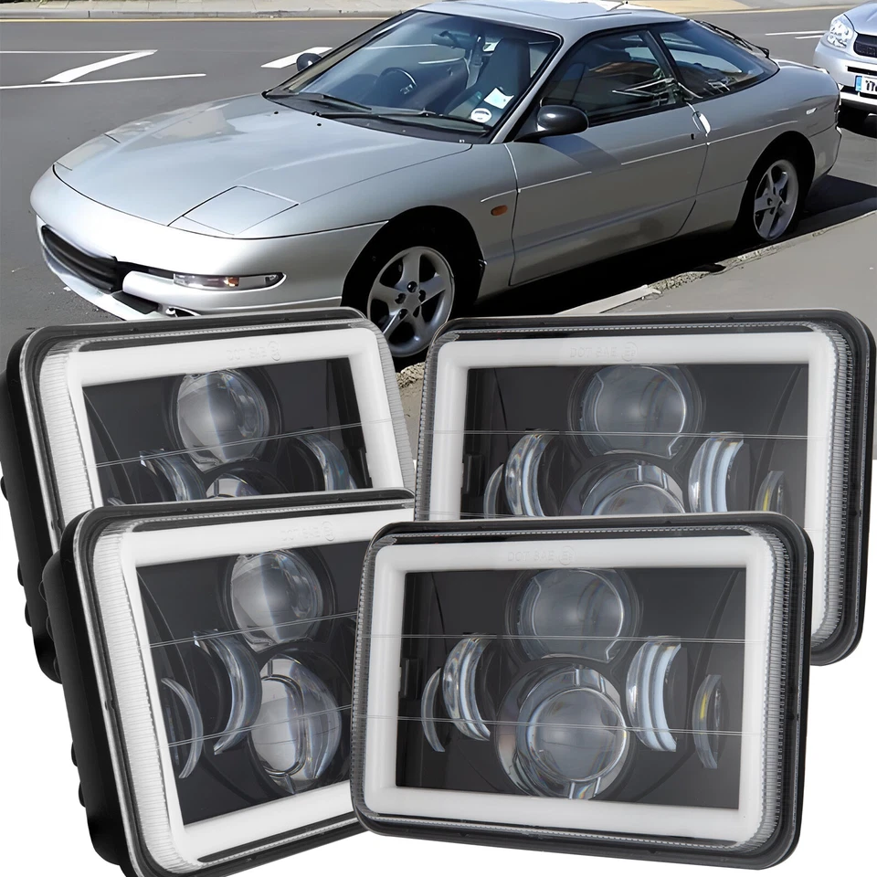 Faros LED de haz alto-bajo DRL DOT para Ford Probe 1993-1997 4 piezas 4x6"" Foto 1 de 4
