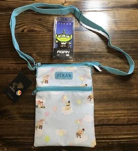 NWT Disney Pixar Up Crossbody Passport Bag Purse & Carl Toy Story 414 Figpin NIB - Picture 1 of 6
