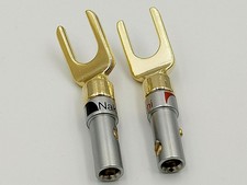 CONNETTORE FORCELLA GOLD NAKAMICHI HI END SPADE PER DIFFUSORI CAVO 4MM