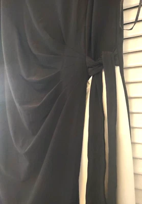 Carmen Marc Valvo Negro Blanco Sin Mangas Colorblock Midi talla Vestido L Nuevo $128 Foto 1 de 4