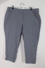 Talbots 18Wp Blue White Gingham Check Perfect Crop Cotton Stretch Pants