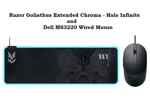 Dell MS3220 Wired Mouse and Razer Goliathus Extended Chroma Halo Infinite Bundle - Picture 1 of 6