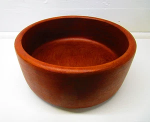 Large Teak Wood Bowl Turned Fruit Table Centerpiece Vintage Mid Century Modernđź’™ - Picture 1 of 4