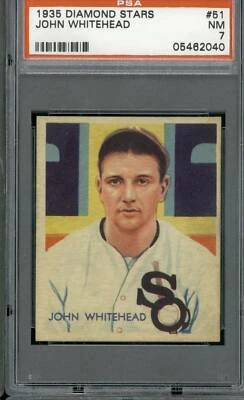 1935 Diamond Stars #51 John Whitehead - PSA 7 - Image 1 of 2