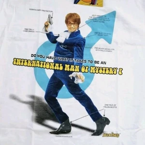 Camiseta Promocional De Colección Austin Powers International Hombre de Misterio Película Deadstock M - Imagen 1 de 7