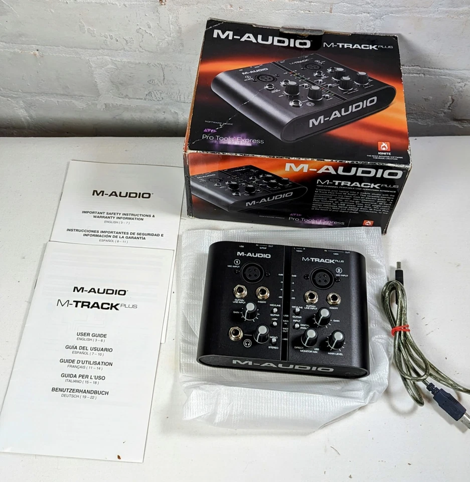 M-Audio M-Track Plus Two-Channel Portable USB Audio and MIDI Interface Boxed - Image 1 of 4