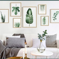 Plant Green Leaves Unframed Canvas Painting Art Poster Office Living Room Decor