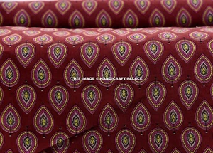 9.1m Indio Algodón Sanganeri Mano Bloque Estampado Decor Confección Tela Boho - Imagen 1 de 3