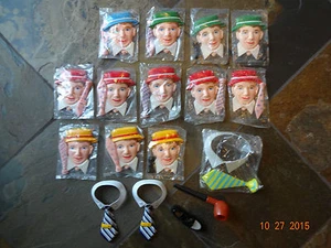 Vintage - Large Lot - Mens Face/Collar and Tie/Shoe/Pipe - Cake Topper - Foto 1 di 7
