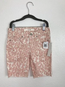 Joe’s Jeans Girl's Shorts 10 Jean Leopard Print Modest Length Raw Hem Line New - Picture 1 of 8