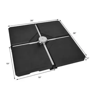 Alpulon Patio Umbrella Base Weights 238 lbs Durable Plastic Material In Black - Picture 1 of 4