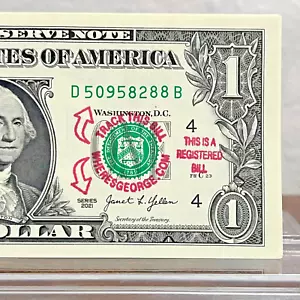 Where's George Note Random Serial Number Collectible Crisp Trackable Dollar Bill - Picture 1 of 8