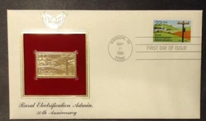Rural Electrification Admin. FIRST DAY ISSUE 22 CENT STAMP GOLD 50th Anniversary - Picture 1 of 4