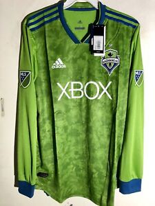 Adidas Authentic MLS Long Sleeve Jersey Seattle Sounders Team Green size 2XL