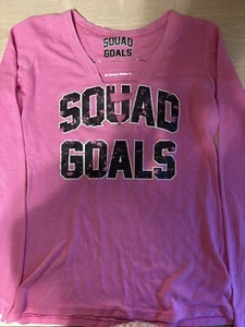 So Nikki Teen SQUAD GOALS pink Long Soft Top Shirt Medium10/12 - Picture 1 of 3