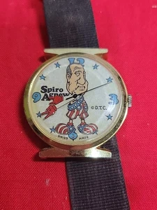 Vintage c. 1970 Spiro Agnew Original Mechanical Watch Swiss Working ©Dirty Time GVC! - Bild 1 von 3
